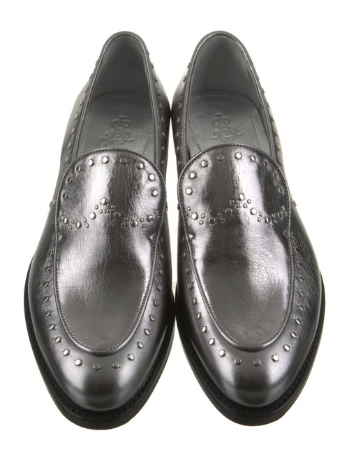 The Office of Angela Scott Leather Studded Accents Loafers