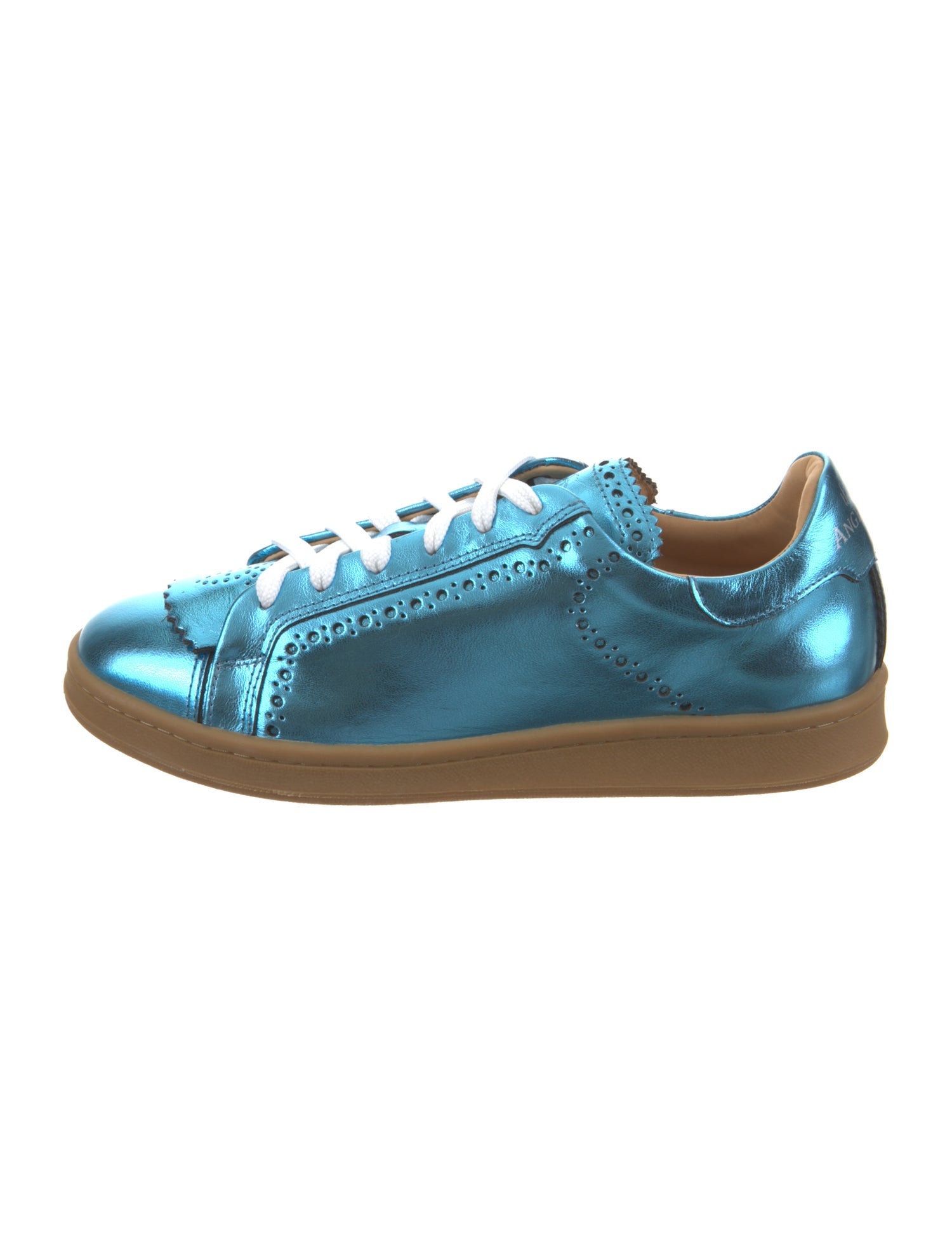 The Office of Angela Scott Leather Scalloped Accent Sneakers