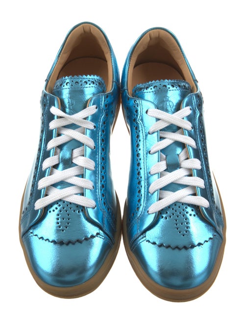 The Office of Angela Scott Leather Scalloped Accent Sneakers