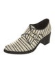 The Office of Angela Scott Embossed Leather Striped Pumps