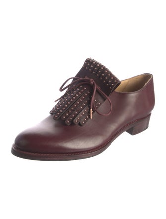 The Office of Angela Scott Leather Studded Accents Loafers