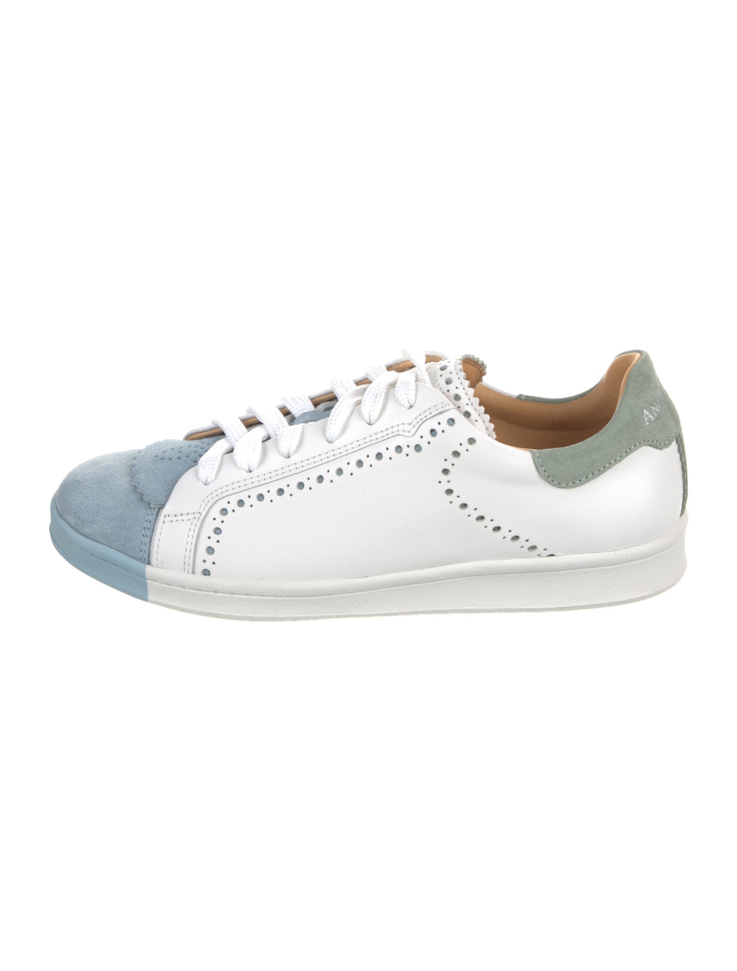 The Office of Angela Scott Leather Colorblock Pattern Sneakers