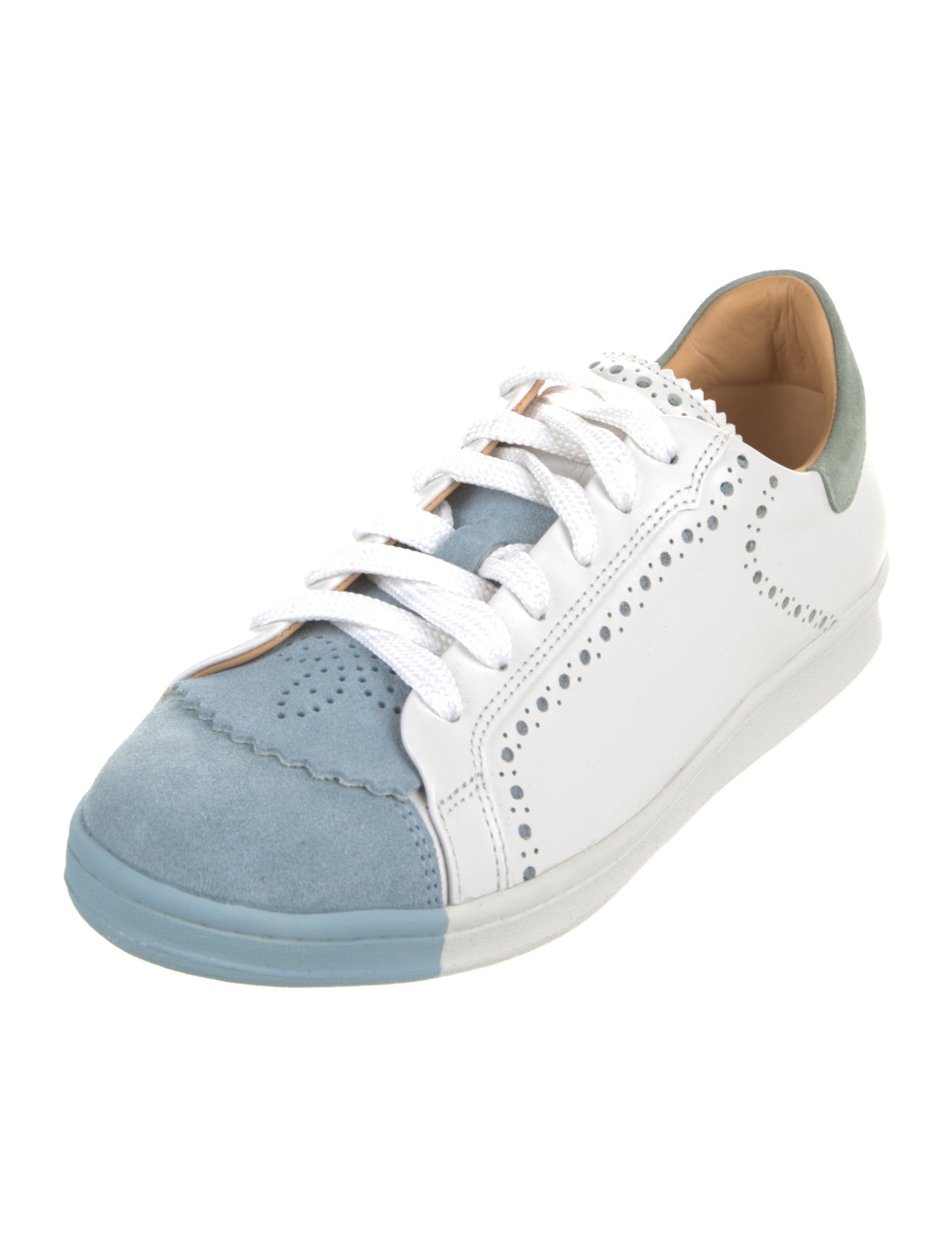 The Office of Angela Scott Leather Colorblock Pattern Sneakers