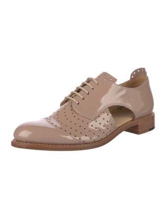 The Office of Angela Scott Patent Leather Cutout Accent Oxfords