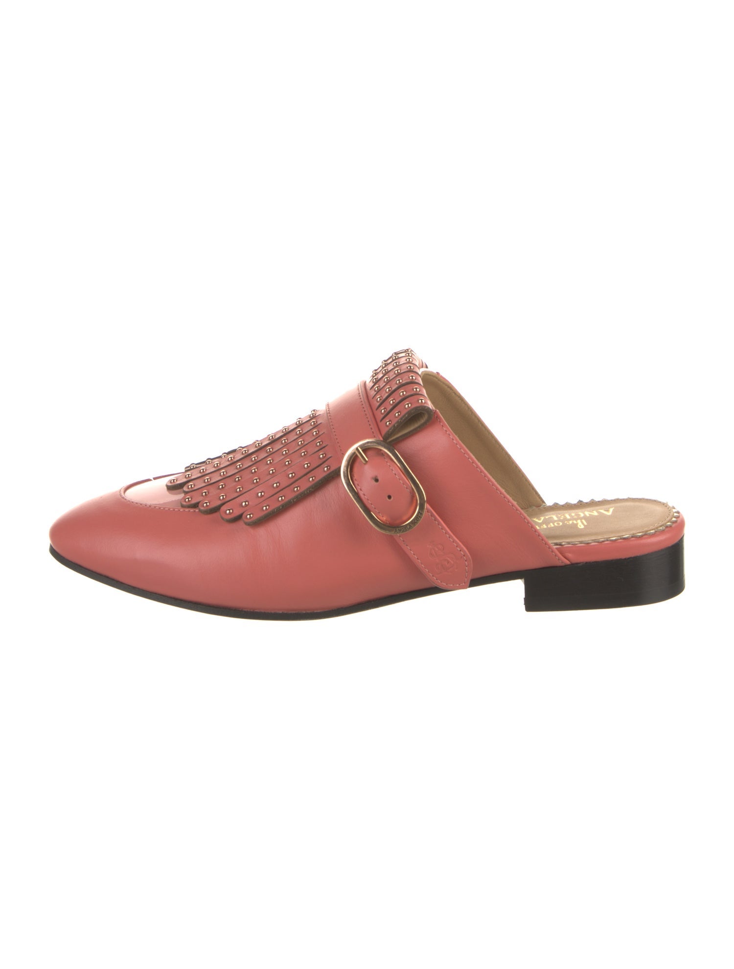 The Office of Angela Scott Leather Studded Accents Mules