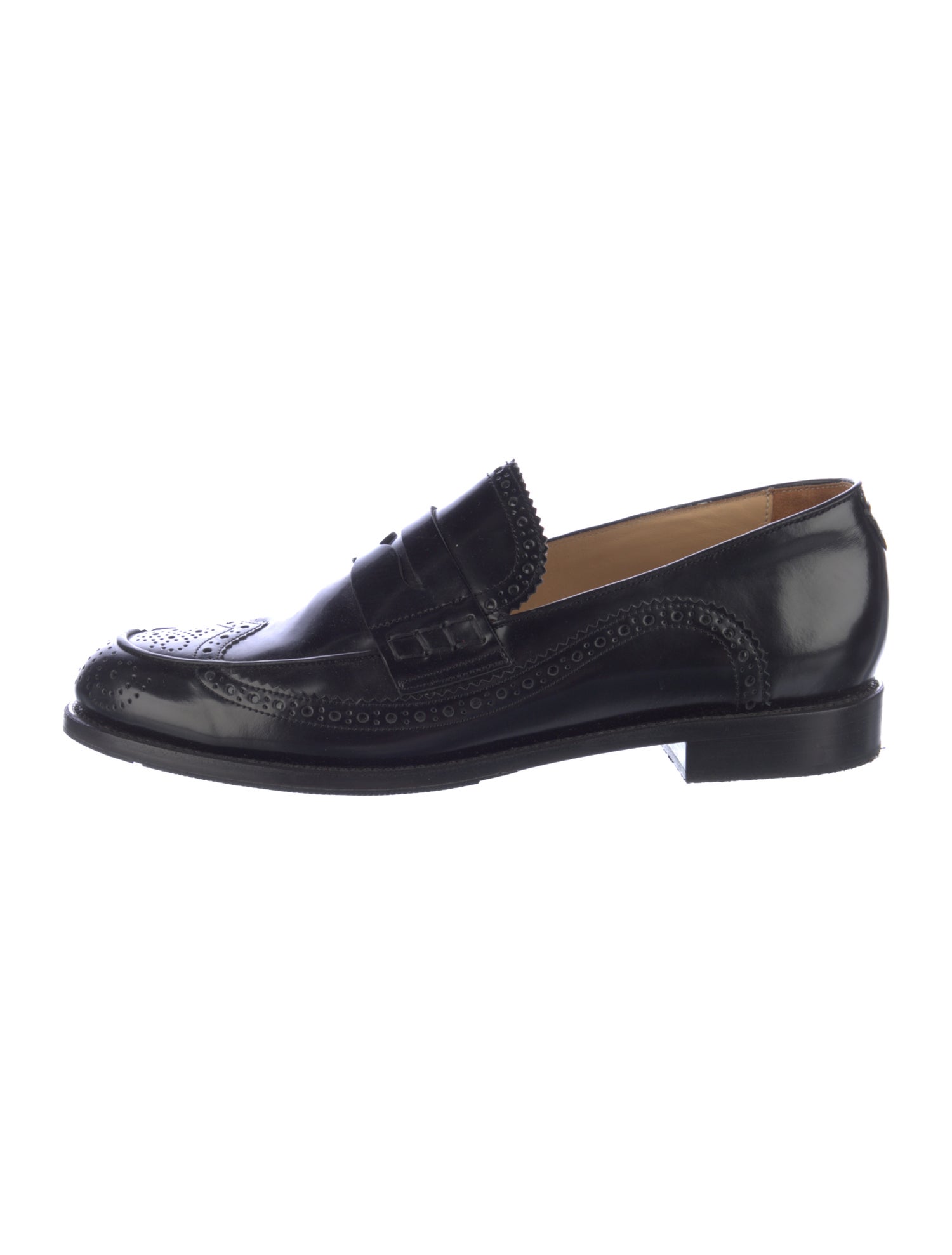 The Office of Angela Scott Leather Eyelet Trim Loafers