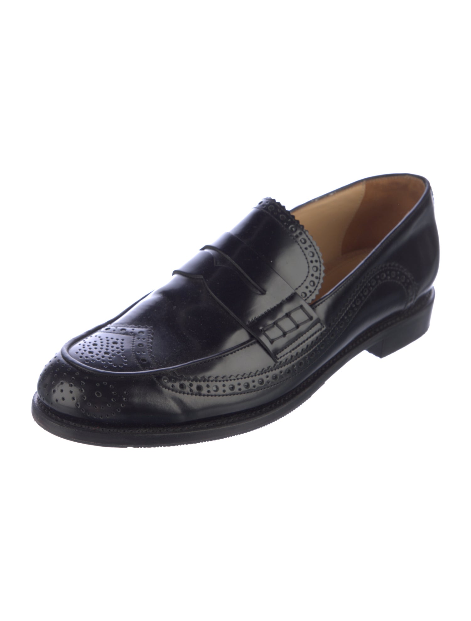 The Office of Angela Scott Leather Eyelet Trim Loafers