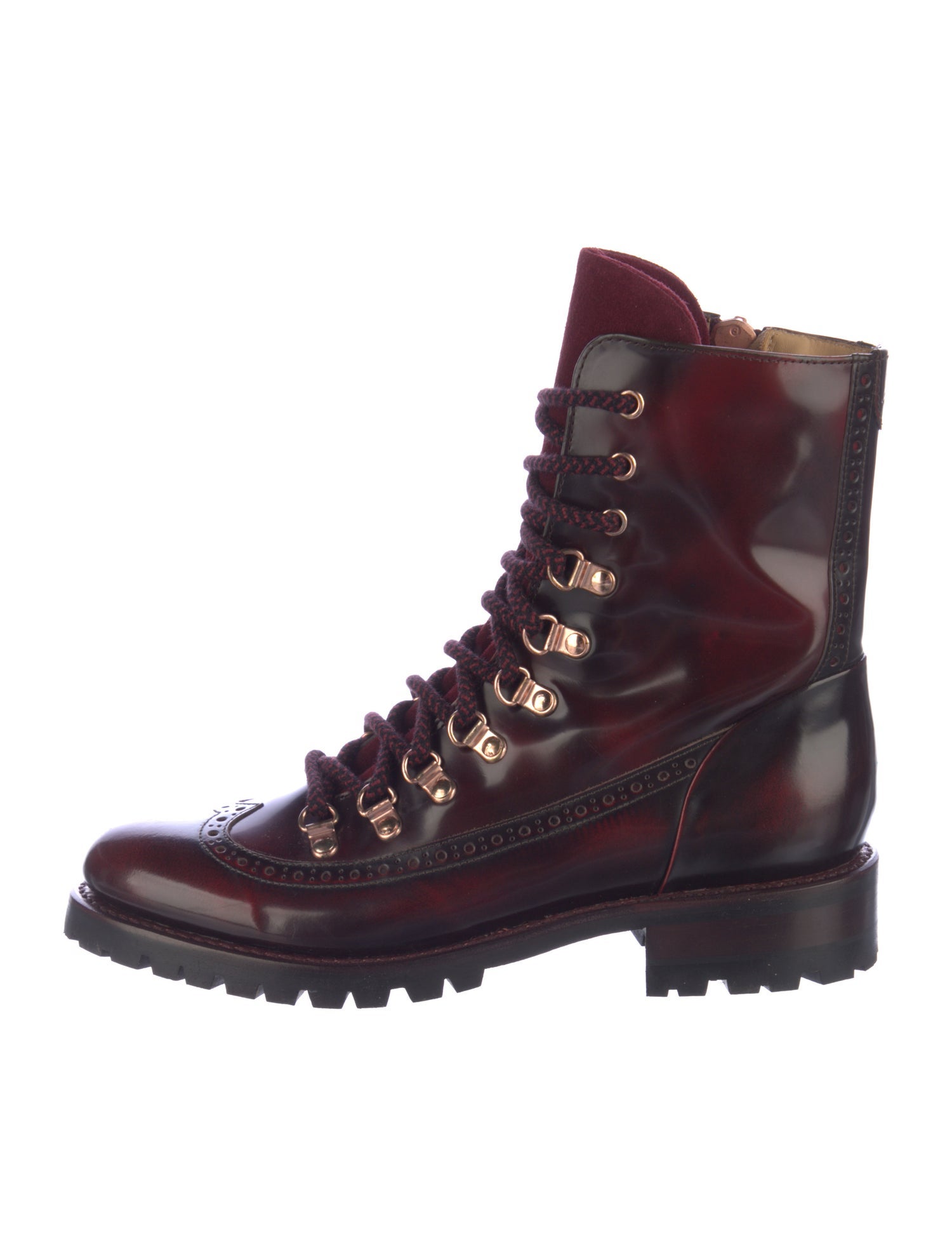 The Office of Angela Scott Leather Combat Boots