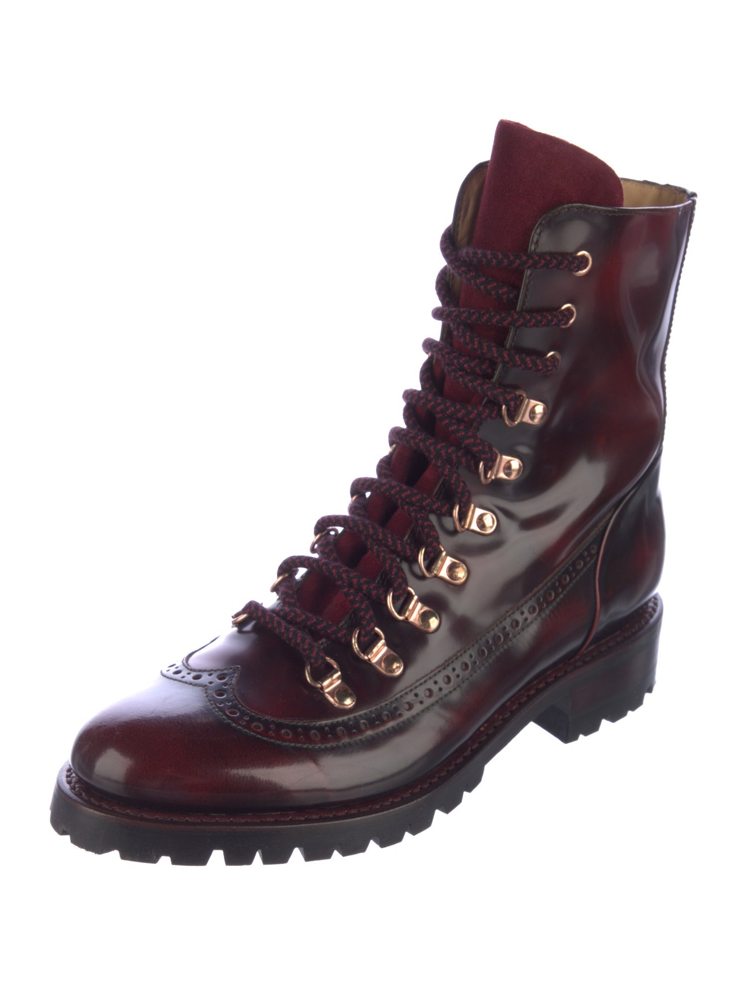 The Office of Angela Scott Leather Combat Boots