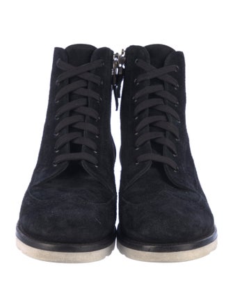 The Office of Angela Scott Suede Printed Lace-Up Boots