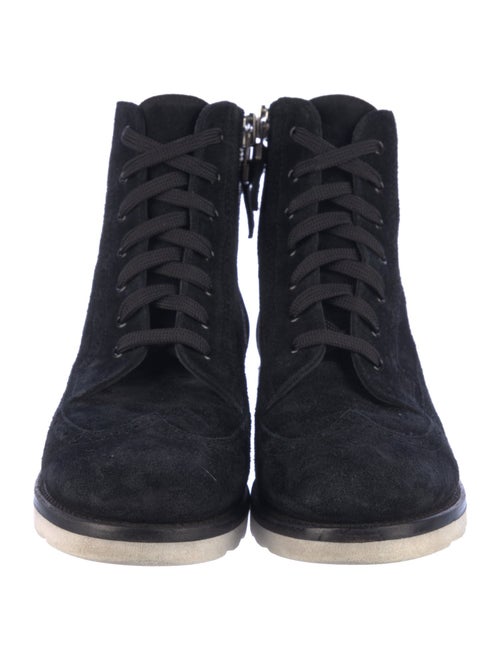 The Office of Angela Scott Suede Printed Lace-Up Boots