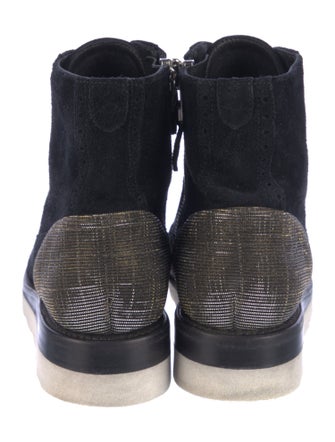 The Office of Angela Scott Suede Printed Lace-Up Boots