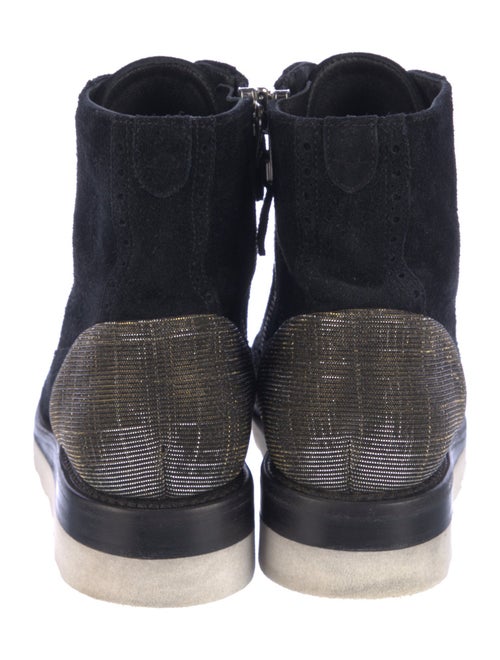 The Office of Angela Scott Suede Printed Lace-Up Boots