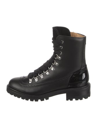 The Office of Angela Scott Leather Combat Boots