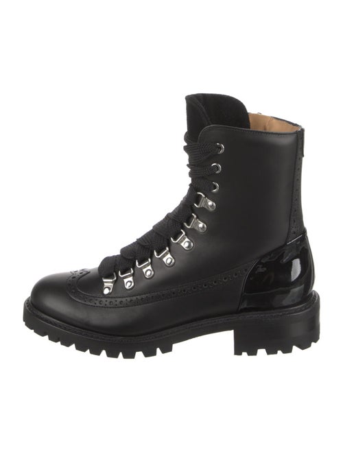 The Office of Angela Scott Leather Combat Boots