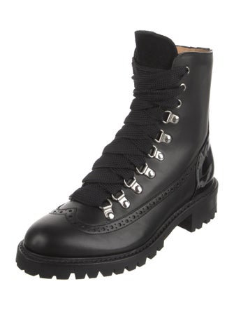The Office of Angela Scott Leather Combat Boots