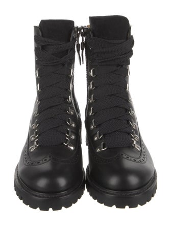 The Office of Angela Scott Leather Combat Boots