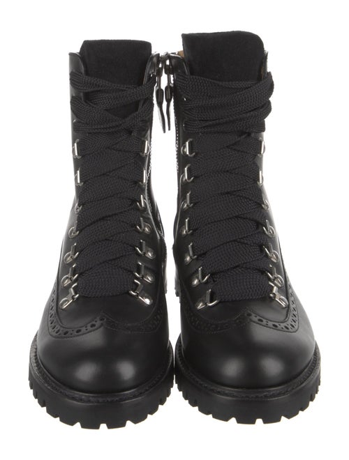 The Office of Angela Scott Leather Combat Boots