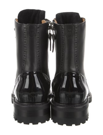 The Office of Angela Scott Leather Combat Boots