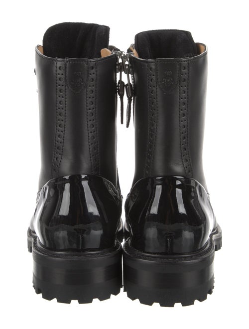 The Office of Angela Scott Leather Combat Boots