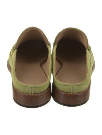 The Office of Angela Scott Suede Scalloped Accent Mules