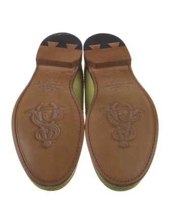 The Office of Angela Scott Suede Scalloped Accent Mules