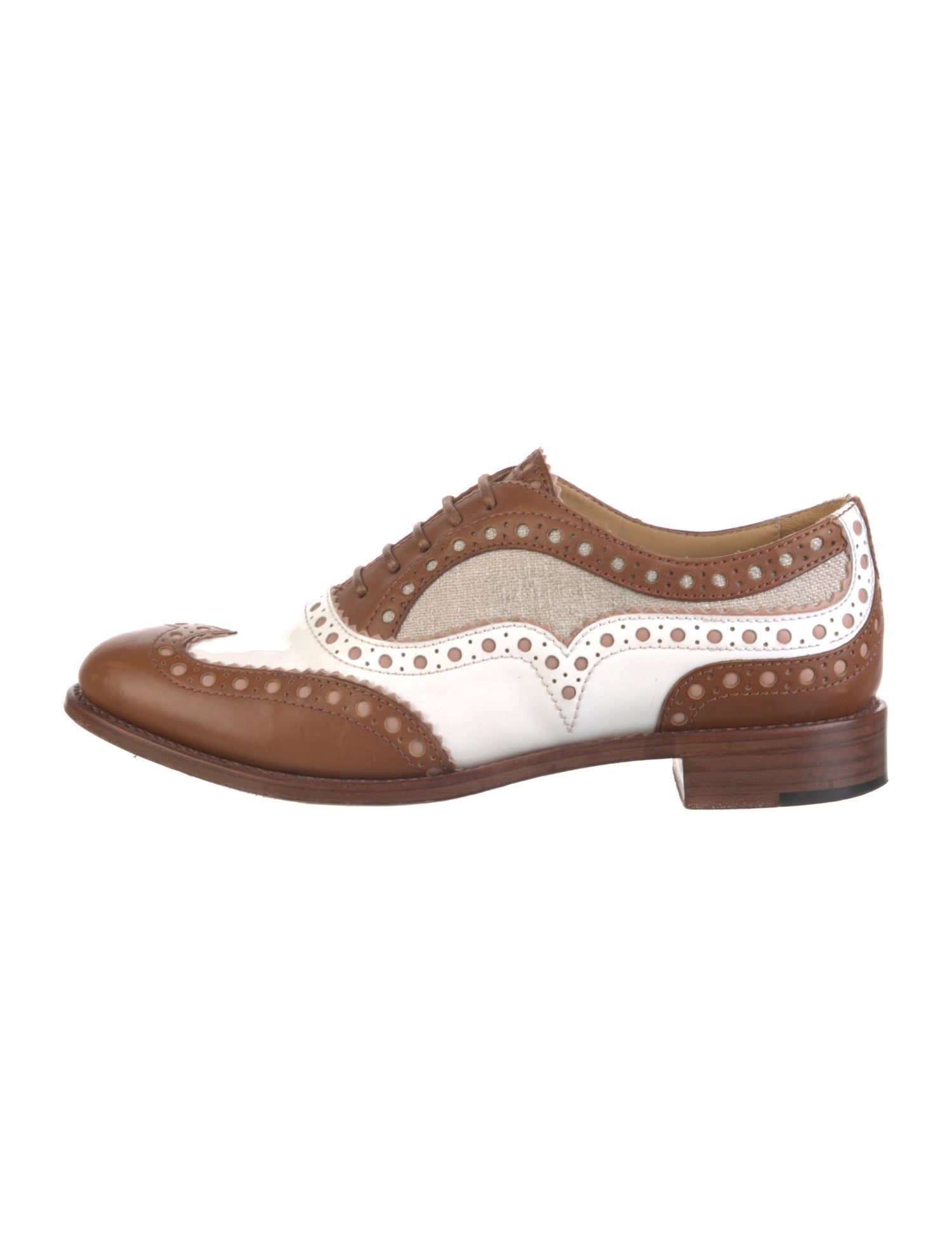 The Office of Angela Scott Leather Colorblock Pattern Oxfords