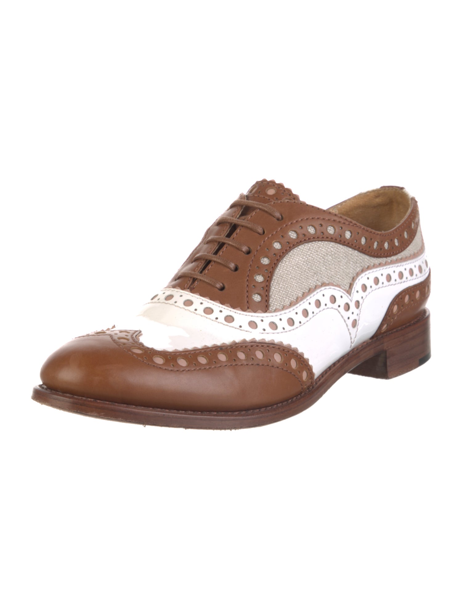 The Office of Angela Scott Leather Colorblock Pattern Oxfords