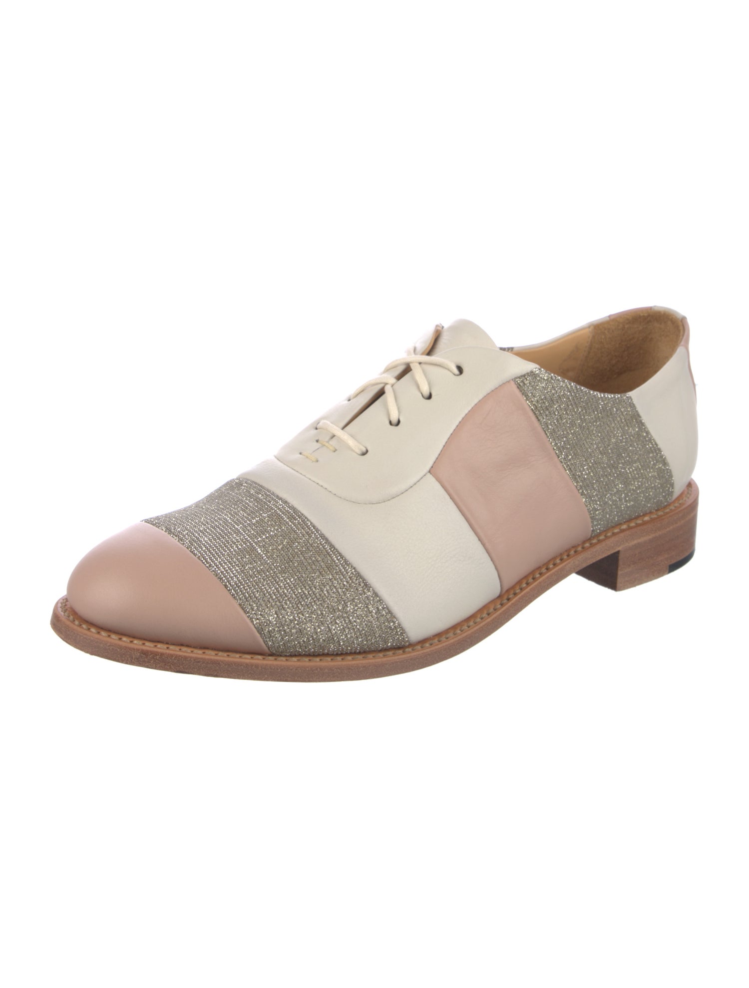 The Office of Angela Scott Leather Glitter Accents Oxfords