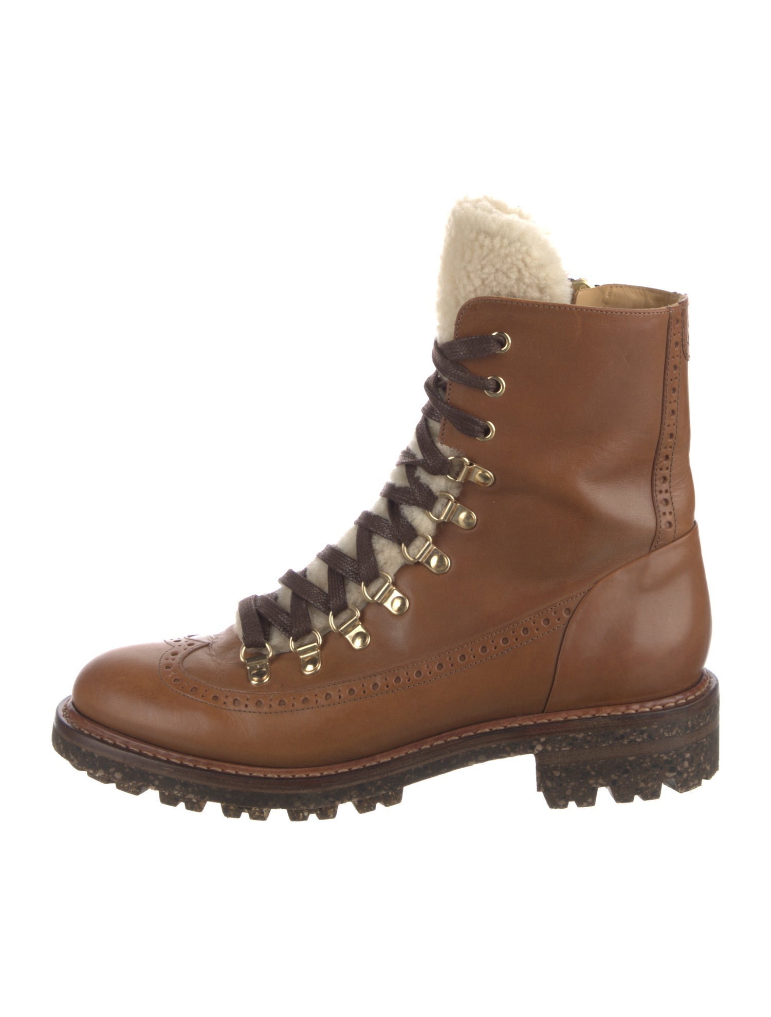 The Office of Angela Scott Leather Lasercut Accents Combat Boots