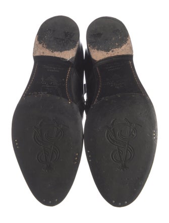 The Office of Angela Scott Leather Glitter Accents Combat Boots