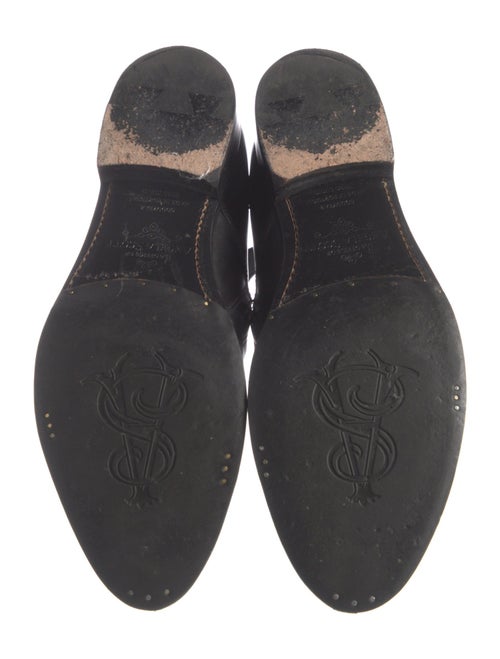 The Office of Angela Scott Leather Glitter Accents Combat Boots