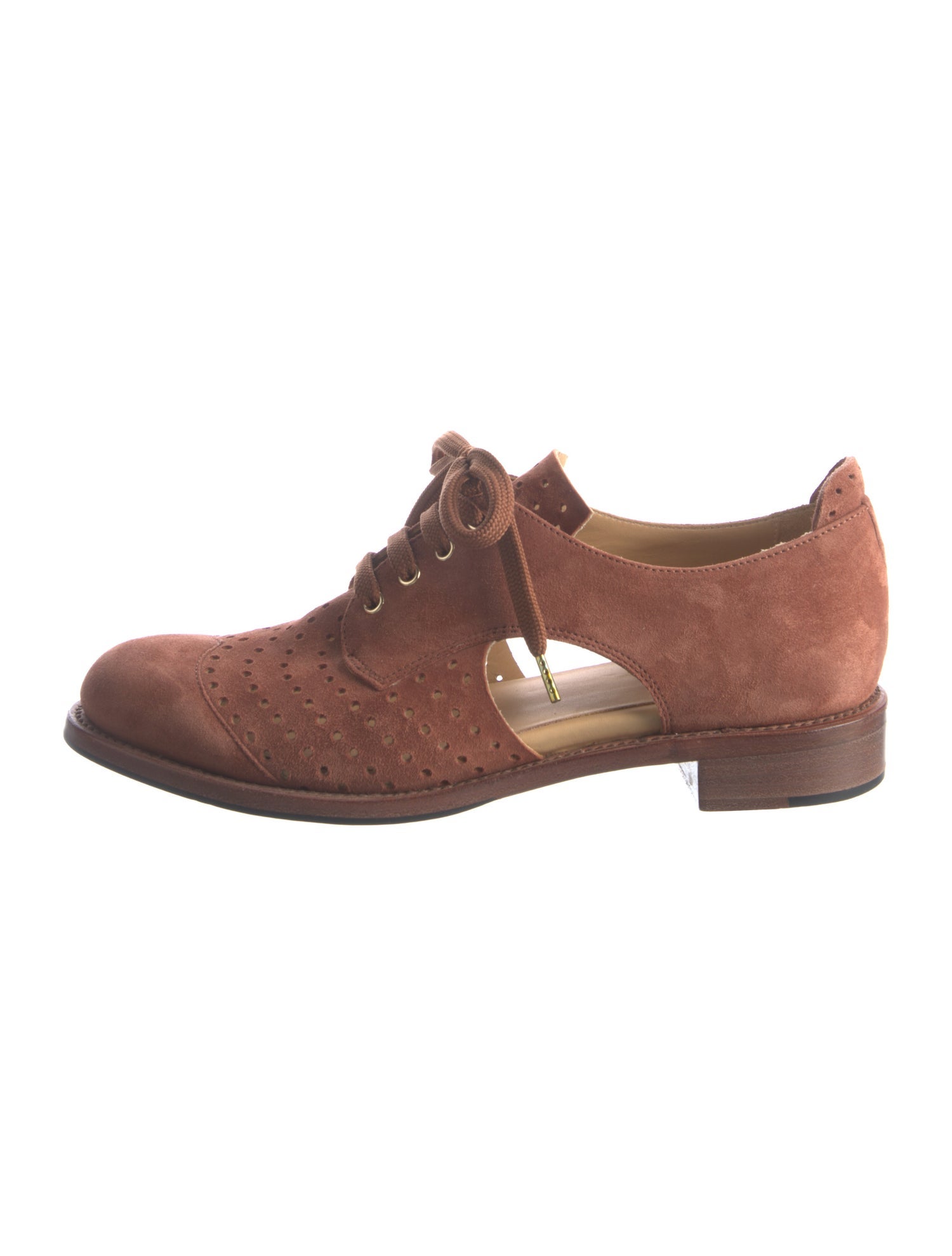 The Office of Angela Scott Suede Cutout Accent Oxfords