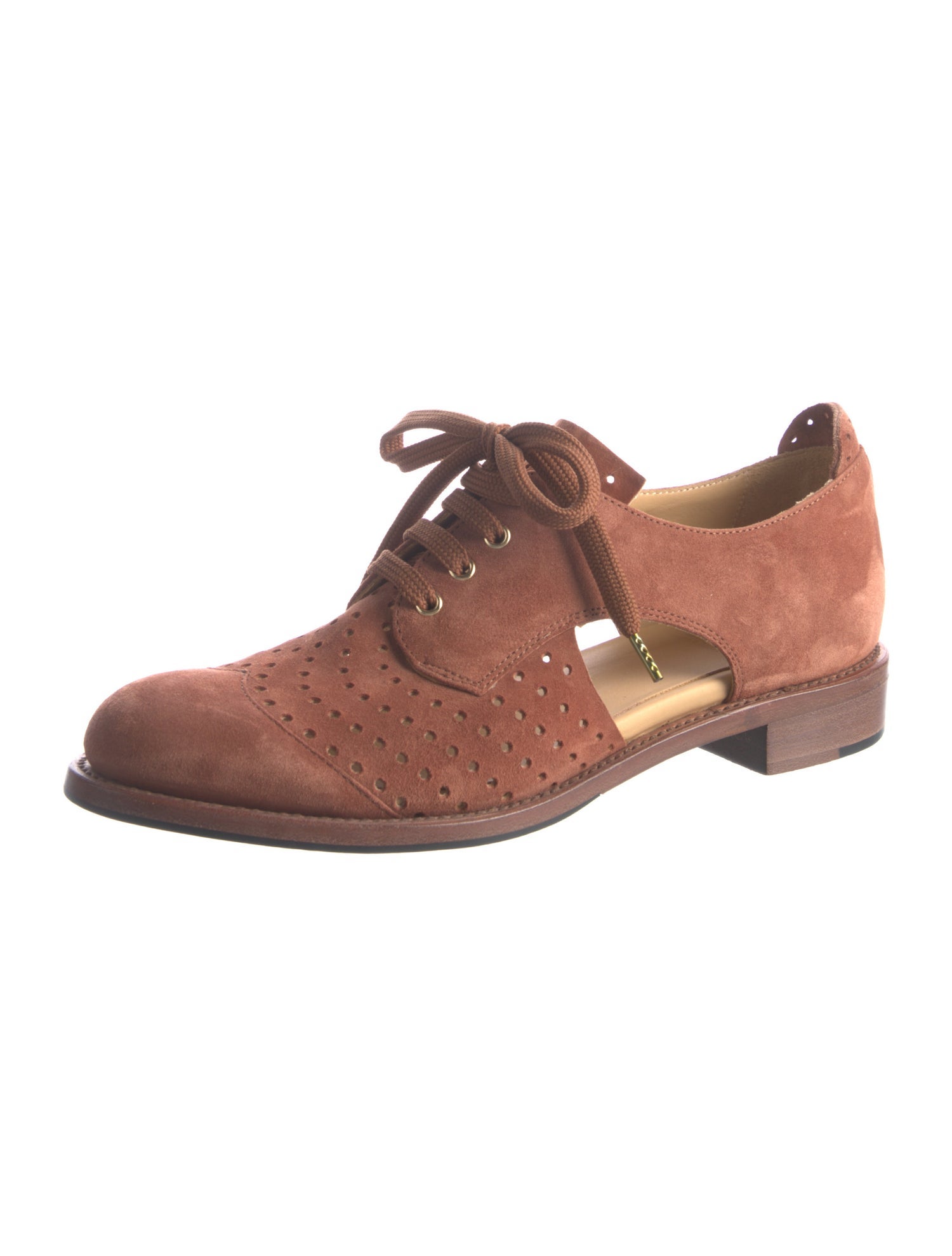The Office of Angela Scott Suede Cutout Accent Oxfords