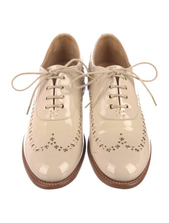 The Office of Angela Scott Patent Leather Lasercut Accents Oxfords