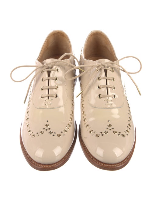 The Office of Angela Scott Patent Leather Lasercut Accents Oxfords