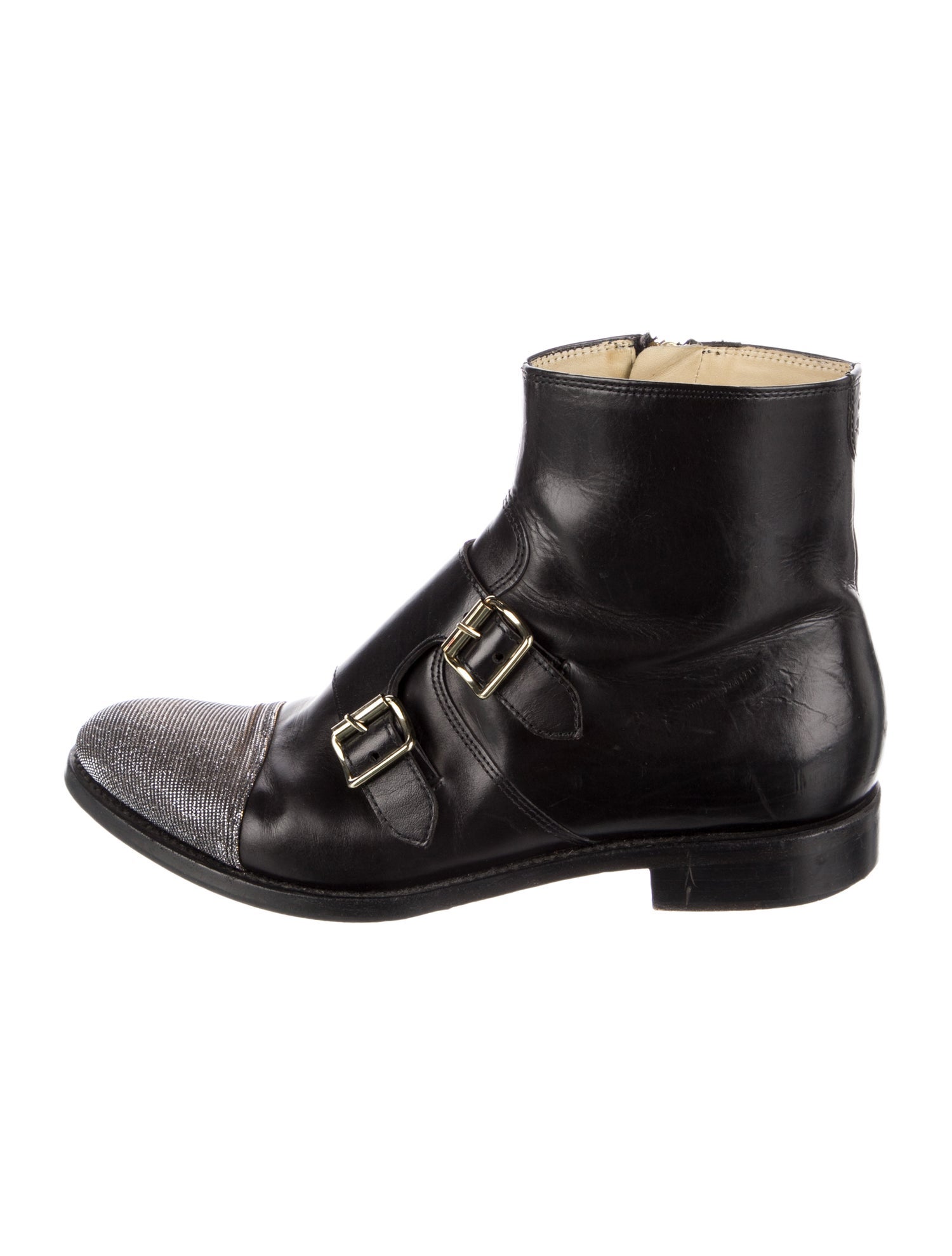 The Office of Angela Scott Leather Beaded Accents Boots