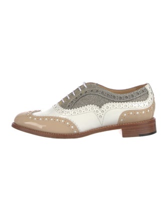 The Office of Angela Scott Patent Leather Glitter Accents Oxfords