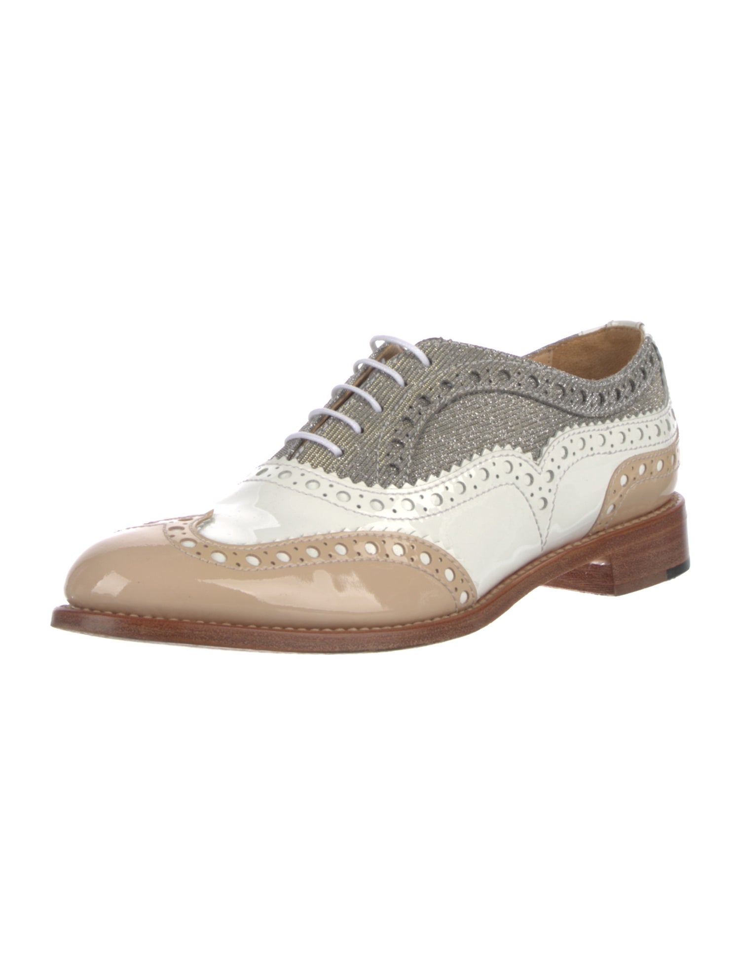 The Office of Angela Scott Patent Leather Glitter Accents Oxfords