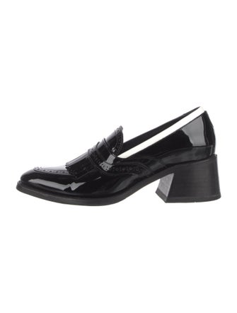 The Office of Angela Scott Patent Leather Lasercut Accents Pumps