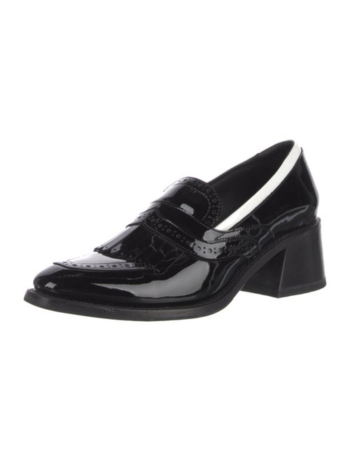 The Office of Angela Scott Patent Leather Lasercut Accents Pumps