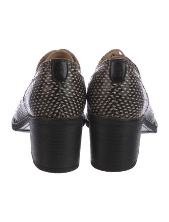 The Office of Angela Scott Leather Animal Print Pumps