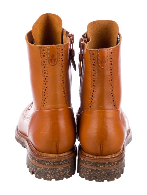 The Office of Angela Scott Leather Lasercut Accents Combat Boots