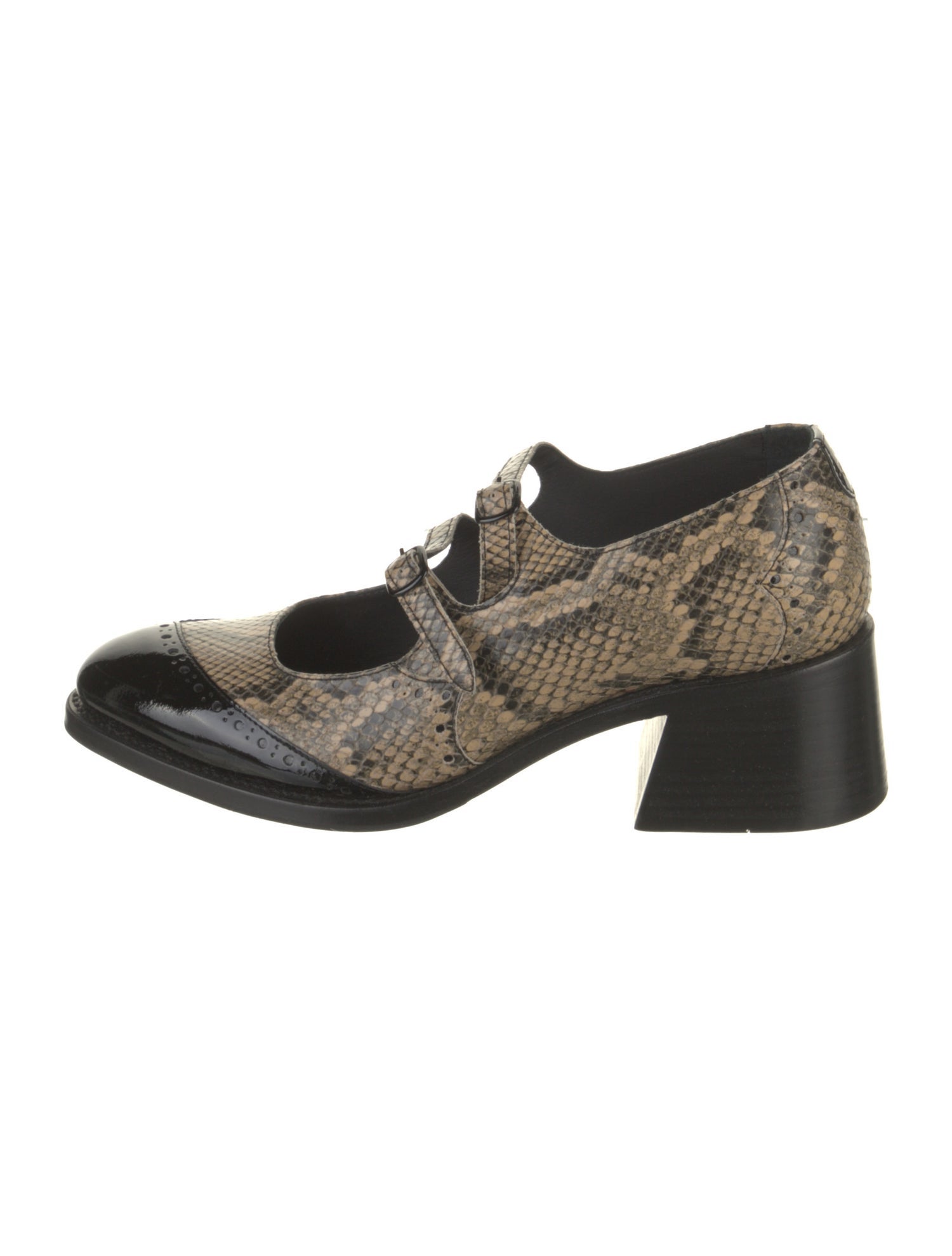 The Office of Angela Scott Leather Animal Print Pumps