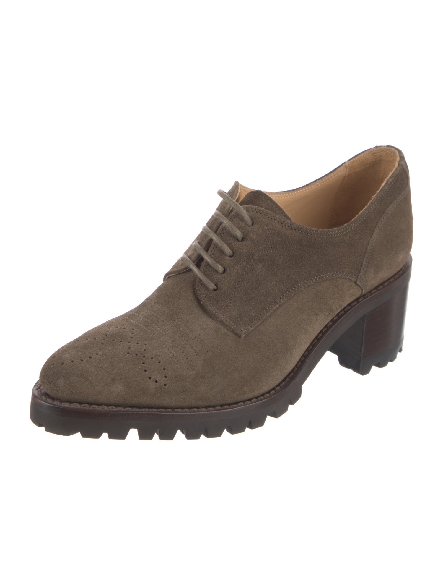 The Office of Angela Scott Suede Lasercut Accents Pumps