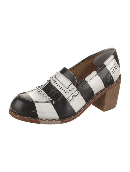 The Office of Angela Scott Leather Colorblock Pattern Pumps