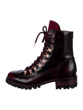 The Office of Angela Scott Leather Combat Boots