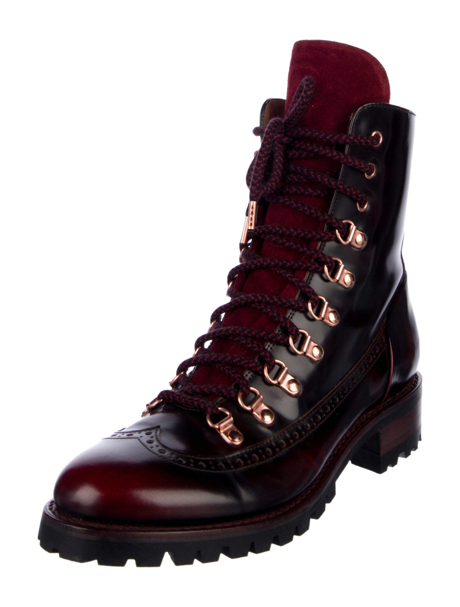 The Office of Angela Scott Leather Combat Boots