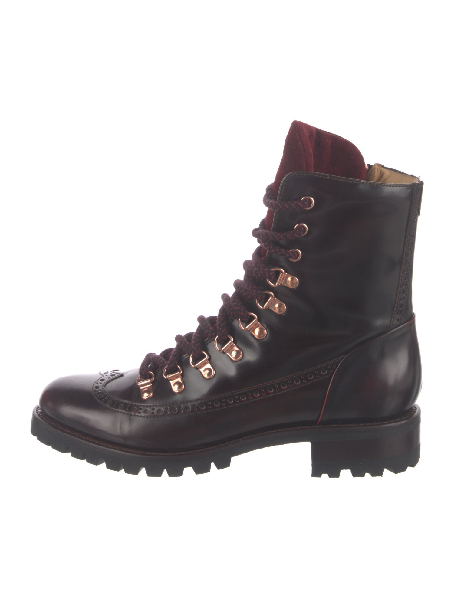 The Office of Angela Scott Leather Combat Boots