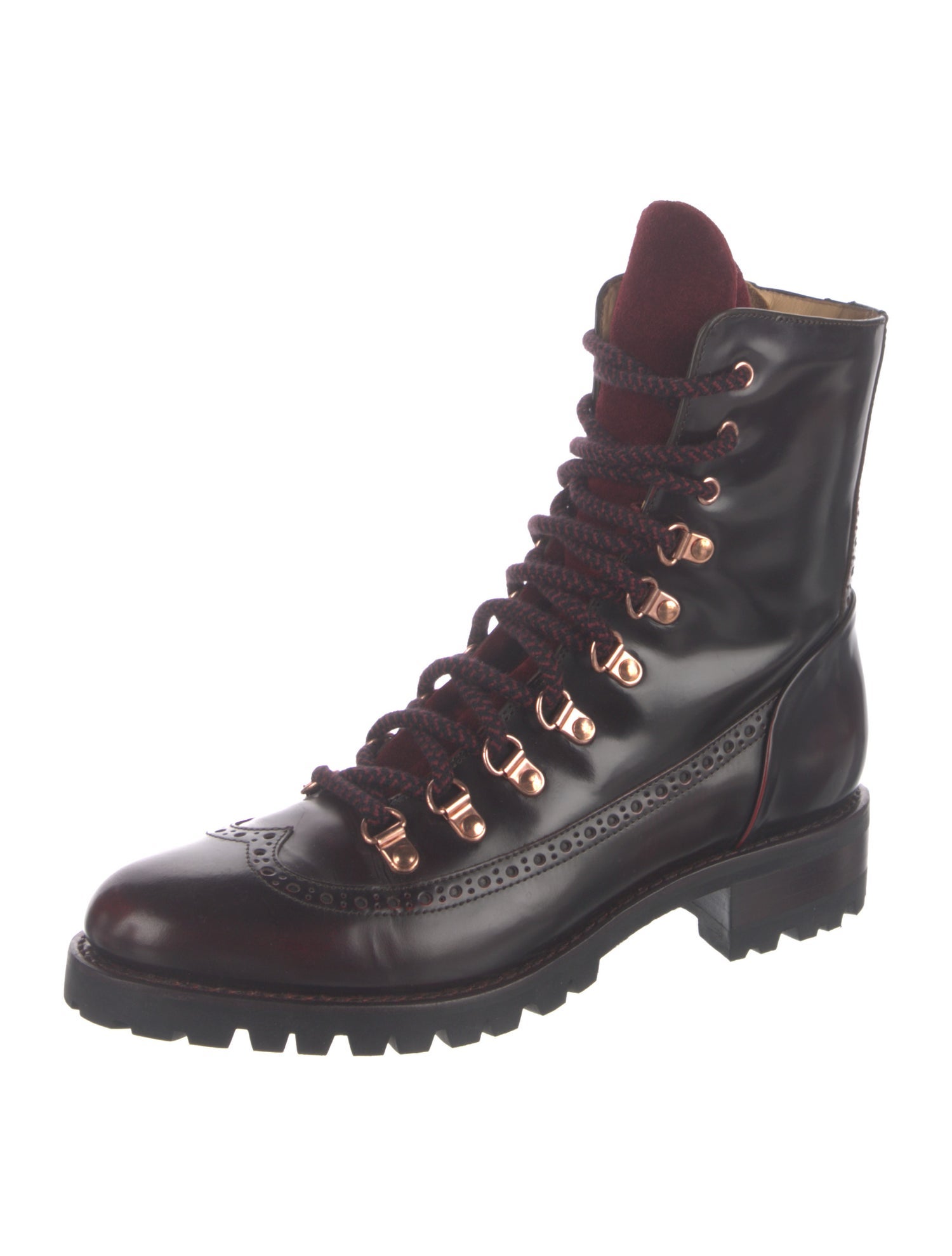The Office of Angela Scott Leather Combat Boots